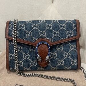 Gucci GG Blue Denim Dionysus crossbody Bag